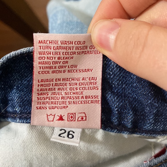 Revice Denim Blue Matchmaker high rise patchwork Straight Leg crop jeans size 26 - Picture 15 of 15